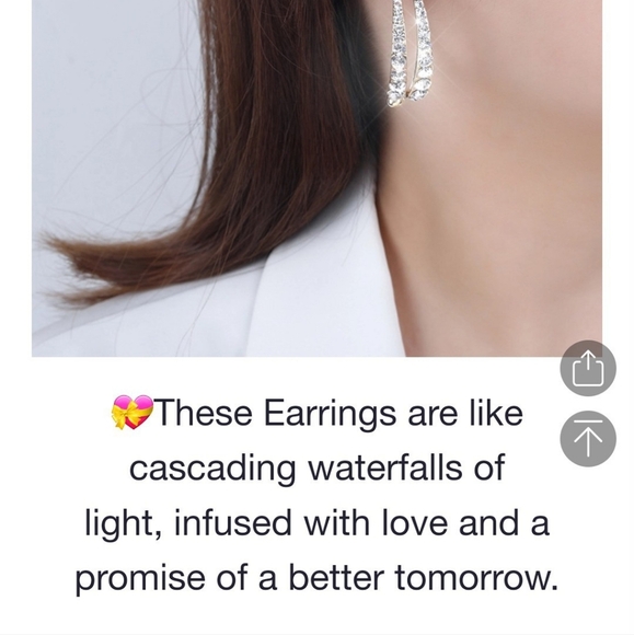 NEW Cascading Earrings Gold Dangle Gorgeous Dual Two Sided Barbiecore Romantic - Picture 9 of 12